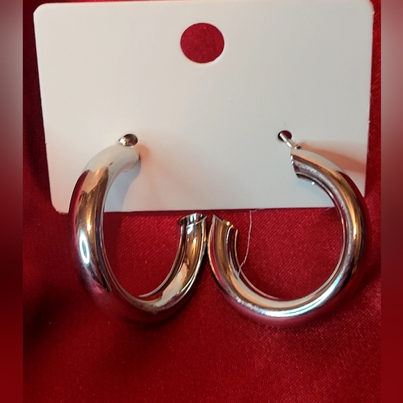 🛍️ SILVER HOOP EARRINGS - Picture 3 of 4